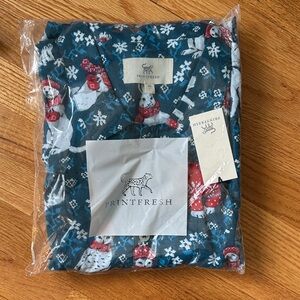 Printfresh Teal Polar Bear Print Pajama Shirt with Red Accents